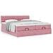 Struttura Letto Pouf con Materassi Rosa 180x200 cm Velluto - Foto miniatura 4