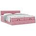 Struttura Letto Pouf con Materassi Rosa 180x200 cm Velluto - Foto miniatura 5