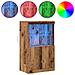 Sideboard con Luci LED Legno Antico 60x37x100 cm - Foto miniatura 4