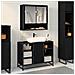 Mobiletto per specchio da bagno Rovere nero 65 x 20 x 60 cm - Foto miniatura 2