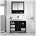 Mobiletto per specchio da bagno Rovere nero 65 x 20 x 60 cm - Foto miniatura 4