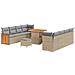 Set Divano da Giardino con cuscino 11 pcs beige e grigio chiaro - Foto miniatura 1