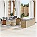 Set Divano da Giardino con cuscino 11 pcs beige e grigio chiaro - Foto miniatura 2