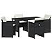 Set da Pranzo per Giardino 5 pcs Nero polyrattan - Foto miniatura 1