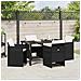 Set da Pranzo per Giardino 5 pcs Nero polyrattan - Foto miniatura 4
