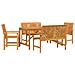 Set da Pranzo per Giardino 5 pcs Marrone 150 x 90 x 74 cm - Foto miniatura 8