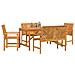 Set da Pranzo per Giardino 5 pcs Marrone 150 x 90 x 74 cm - Foto miniatura 9