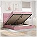 Struttura Letto Pouf con Materassi Rosa 200x200 cm Velluto - Foto miniatura 2