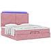 Struttura Letto Pouf con Materassi Rosa 200x200 cm Velluto - Foto miniatura 6