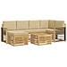 Set di divani da esterno 7 pcs Bianco e Beige Poliestere - Foto miniatura 1