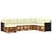 Set di divani da esterno con cuscino 6 pcs Naturale e Crema - Foto miniatura 1