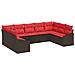 Set di divani 9 pz Marrone polyrattan - Foto miniatura 1