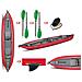 Canoa Gonfiabile Twist2/1 Rossa Con Pinna 045355-r (5c/11c) + 2 Pagaie Touring-2 Div. In 2 Parti + Pompa - Foto miniatura 3