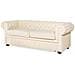 Set Divani 4 Posti In Pelle Color Crema Chesterfield - Foto miniatura 2