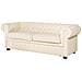 Set Divani 4 Posti In Pelle Color Crema Chesterfield - Foto miniatura 11