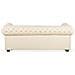 Set Divani 4 Posti In Pelle Color Crema Chesterfield - Foto miniatura 9