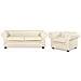 Set Divani 4 Posti In Pelle Color Crema Chesterfield - Foto miniatura 1