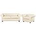 Set Divani 4 Posti In Pelle Color Crema Chesterfield - Foto miniatura 15