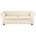 Set Divani 4 Posti In Pelle Color Crema Chesterfield - Foto miniatura 16