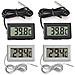 Termometro A Cristalli Liquidi Thlevel Digitale 4x Monitor Di Temperatura Con Sonda Esterna Per Il Piccolo Freezer Frigorifero Aquarium (2x Nero 2x Bianco)  - Foto miniatura 1