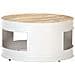 Tavolino Da Caff Bianco 68x68x36 Cm In Legno Massello Di Mango - Foto miniatura 1