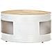 Tavolino Da Caff Bianco 68x68x36 Cm In Legno Massello Di Mango - Foto miniatura 2