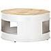Tavolino Da Caff Bianco 68x68x36 Cm In Legno Massello Di Mango - Foto miniatura 6