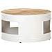 Tavolino Da Caff Bianco 68x68x36 Cm In Legno Massello Di Mango - Foto miniatura 8
