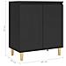 Credenza con Gambe Legno Massello Nera 60x35x70 cm Multistrato - Foto miniatura 3