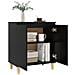 Credenza con Gambe Legno Massello Nera 60x35x70 cm Multistrato - Foto miniatura 8