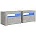 Comodini 2 pz con Luci a LED Grigio Cemento 60x35x40 cm - Foto miniatura 1