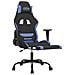 Sedia Da Gaming Con Poggiapiedi Nero E Blu In Tessuto - Foto miniatura 8