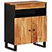Credenza Con 2 Ante 60x33x75 Cm In Legno Massello Di Acacia - Foto miniatura 2