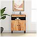 Credenza Con 2 Ante 60x33x75 Cm In Legno Massello Di Acacia - Foto miniatura 1