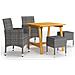Set Mobili Da Pranzo Per Giardino 5 Pz Grigio - Foto miniatura 1