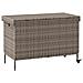 Contenitore da Giardino con Ruote Grigio 110x55x73cm Polyrattan - Foto miniatura 3