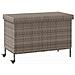 Contenitore da Giardino con Ruote Grigio 110x55x73cm Polyrattan - Foto miniatura 1