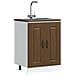 Mobile Base Lavello Kalmar Rovere Marrone 60x46x81,5 Cm - Foto miniatura 1