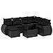 Set Divani Da Giardino Con Cuscini 8 Pz Nero In Polyrattan - Foto miniatura 2