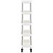 Carrello Da Cucina 5 Ripiani Bianco 42x29x128 Cm Ferro E Abs - Foto miniatura 3