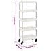 Carrello Da Cucina 5 Ripiani Bianco 42x29x128 Cm Ferro E Abs - Foto miniatura 6