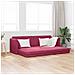 Divano Letto a Terra 2-in-1 Rosso Vino 213x144x60 cm Velluto - Foto miniatura 2