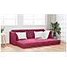 Divano Letto a Terra 2-in-1 Rosso Vino 213x144x60 cm Velluto - Foto miniatura 4