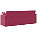 Divano Letto a Terra 2-in-1 Rosso Vino 213x144x60 cm Velluto - Foto miniatura 8