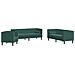 Set Divani Chesterfield 3pz con Cuscini Verde Scuro Velluto - Foto miniatura 1