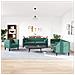 Set Divani Chesterfield 3pz con Cuscini Verde Scuro Velluto - Foto miniatura 3