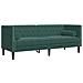 Set Divani Chesterfield 3pz con Cuscini Verde Scuro Velluto - Foto miniatura 4