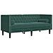 Set Divani Chesterfield 3pz con Cuscini Verde Scuro Velluto - Foto miniatura 5