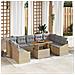 Set Divano da Giardino da 10 Pezzi con Cuscini Beige Rattan Polietilene - Foto miniatura 2