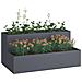 Fioriera da Giardino a Due Livelli 100x60x45 cm Antracite Plastica - Foto miniatura 3
